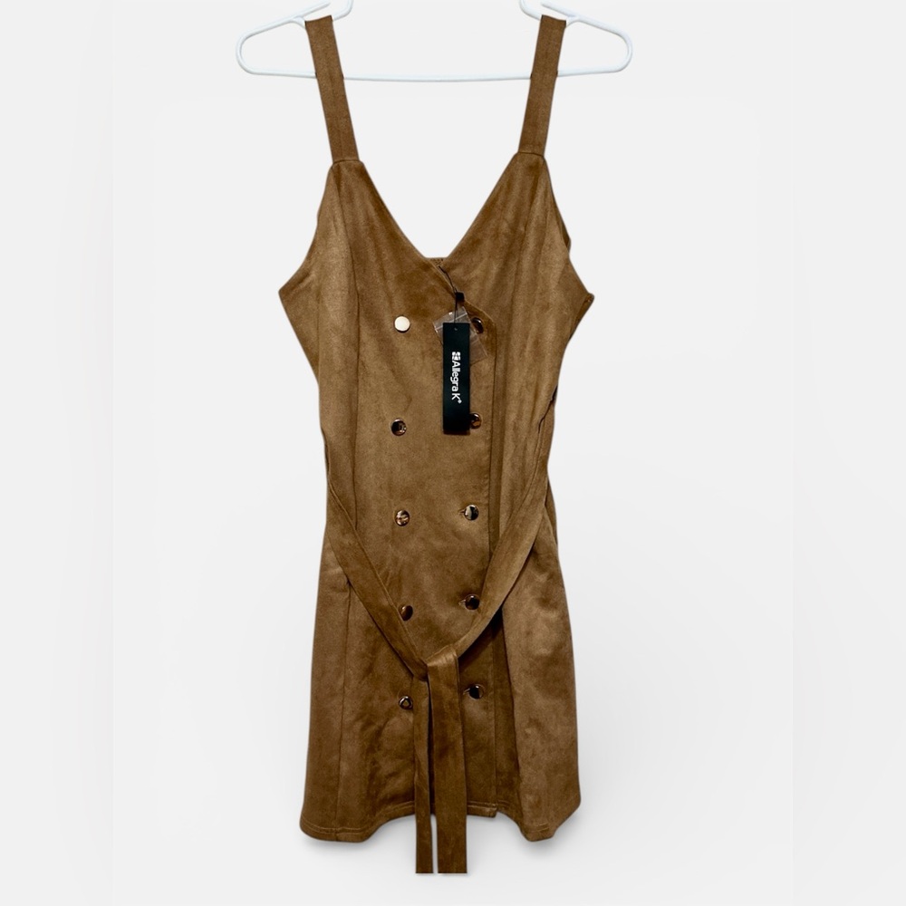 Allegra K Faux Suede Dress With Belt Size S NWT